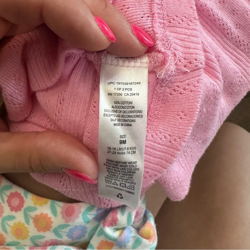 Pink Ruffled Top and Colorful Leggings Set - Picture 4 of 4